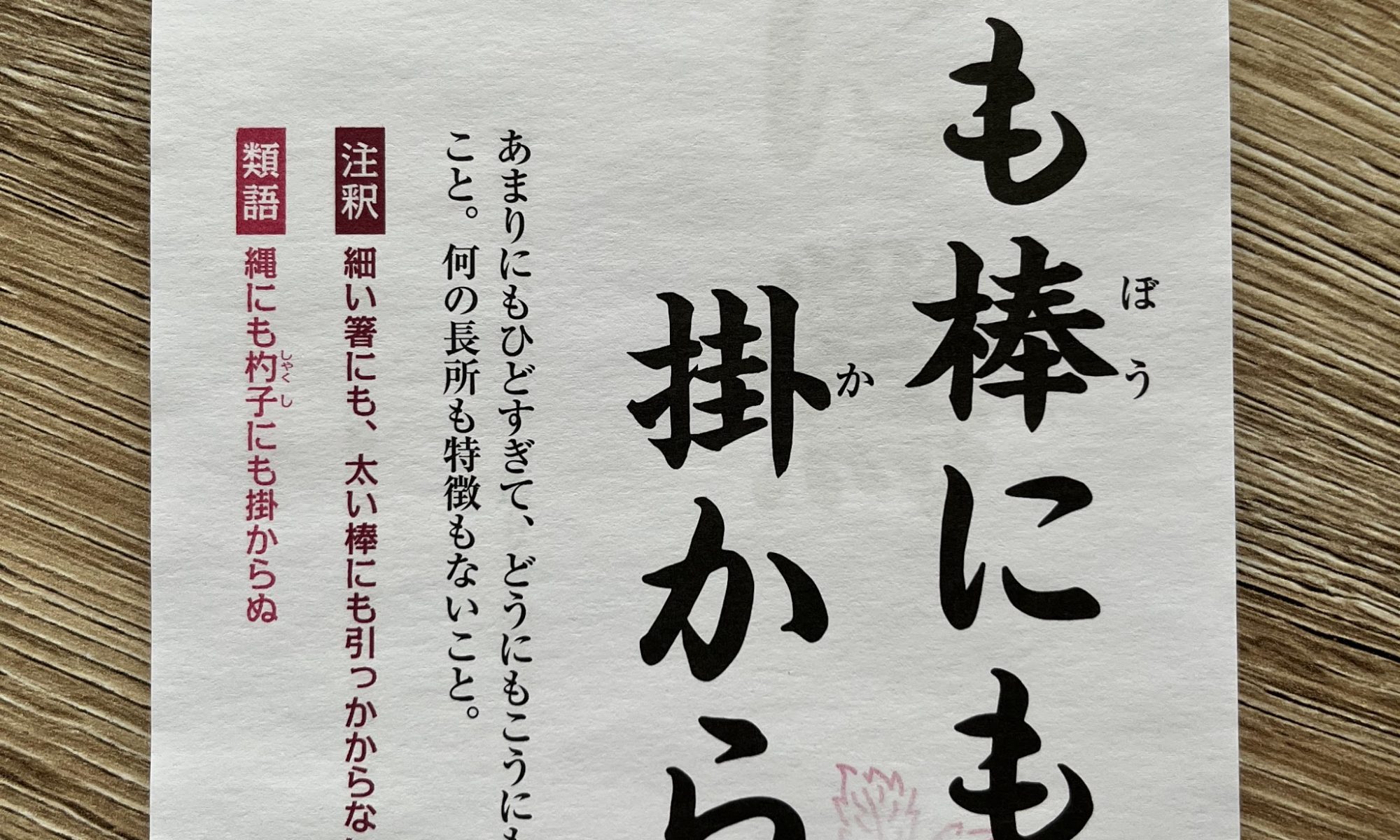 Kotowaza - Sprichwörter auf Japanisch: 箸にも棒にも掛からぬ