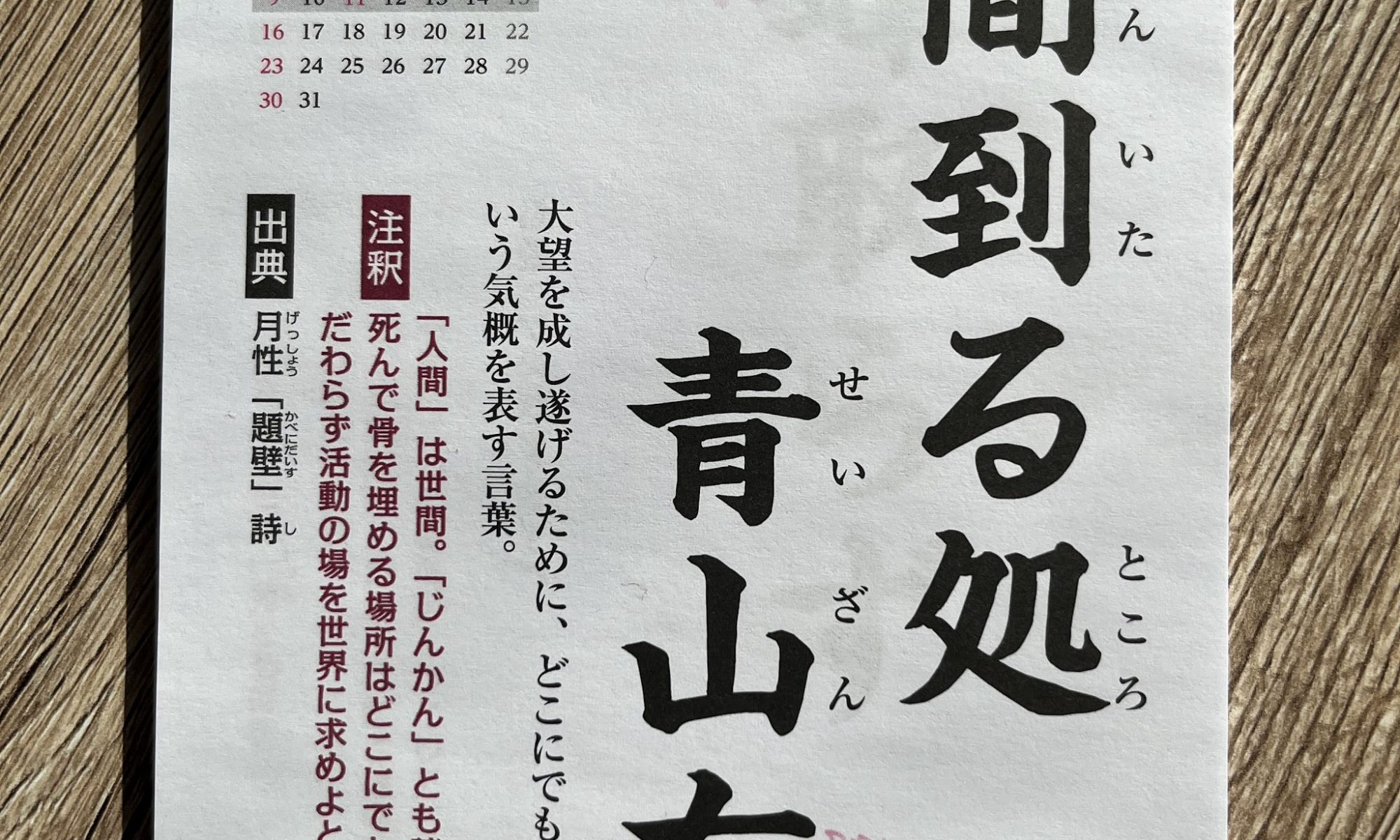 Kotowaza - Sprichwörter auf Japanisch: 人間到る処青山有り