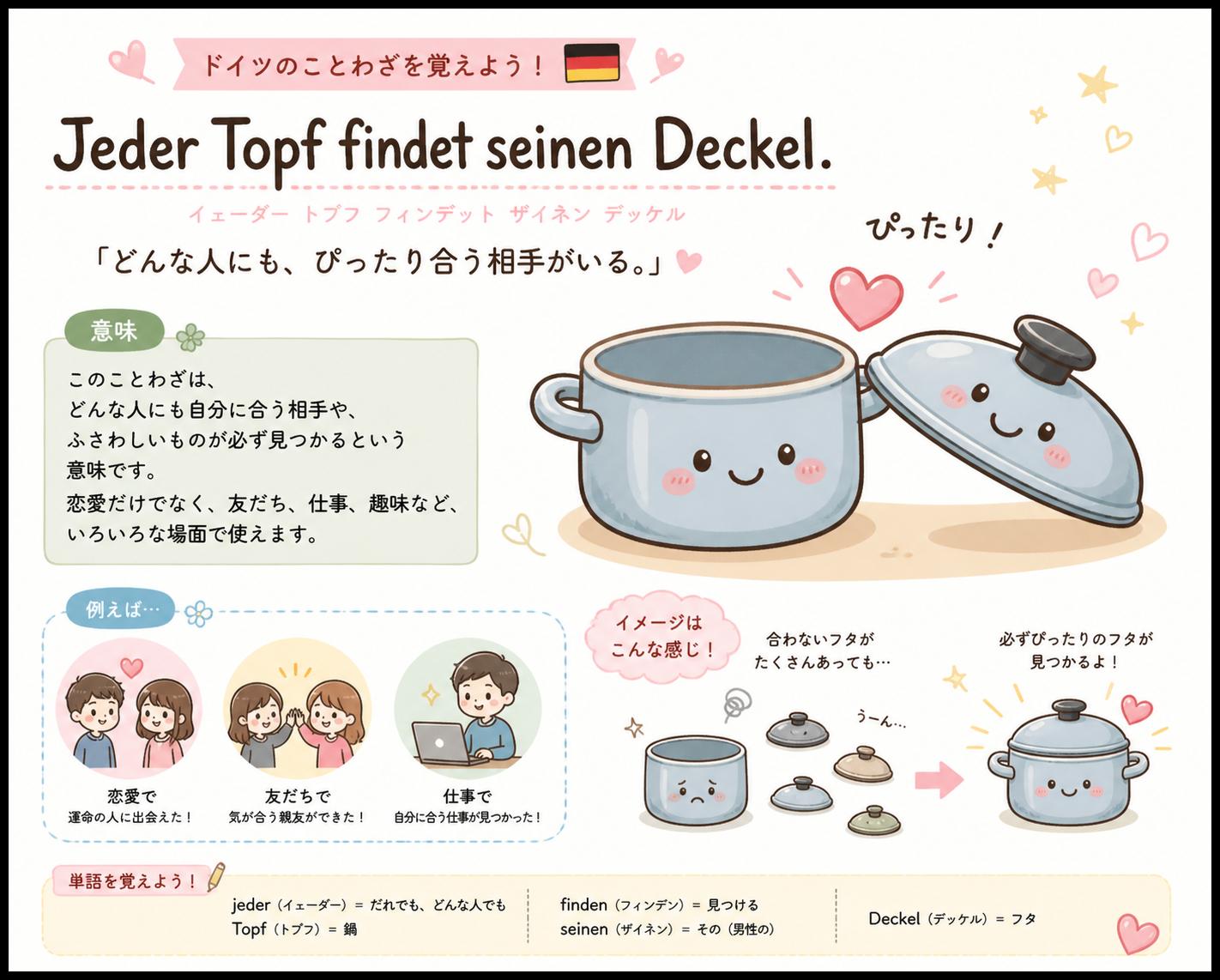 Jeder Topf findet seinen Deckel.