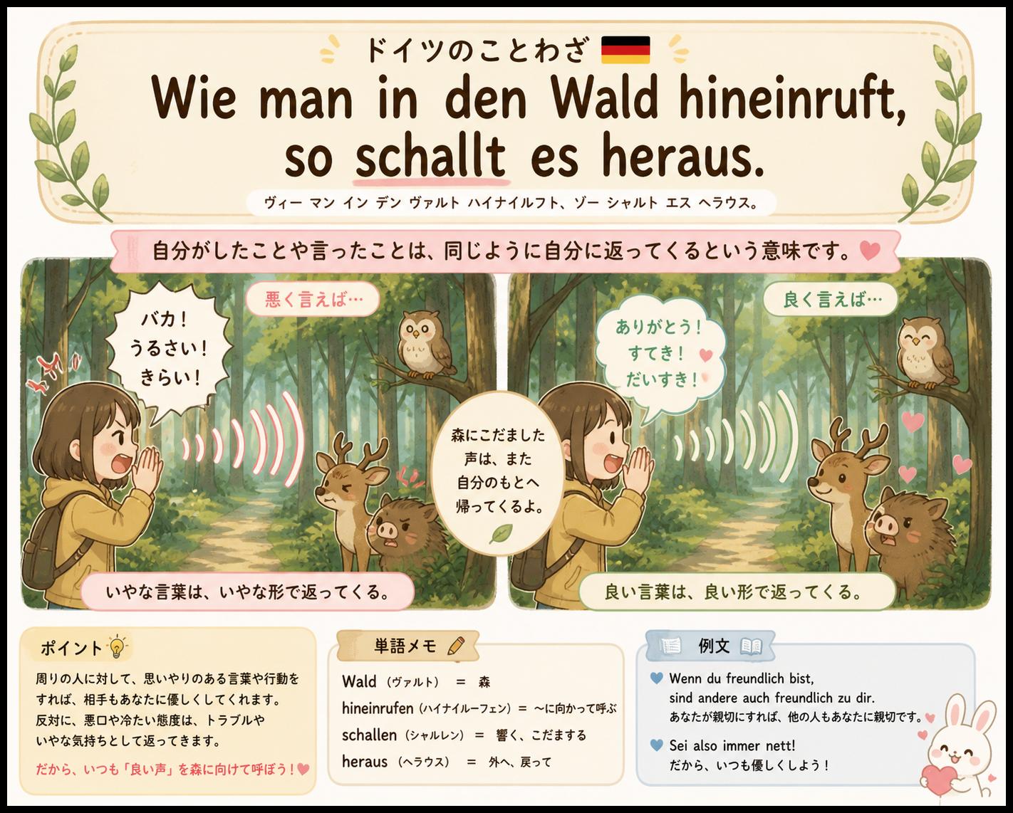 Wie man in den Wald hineinruft, so schallt es heraus.