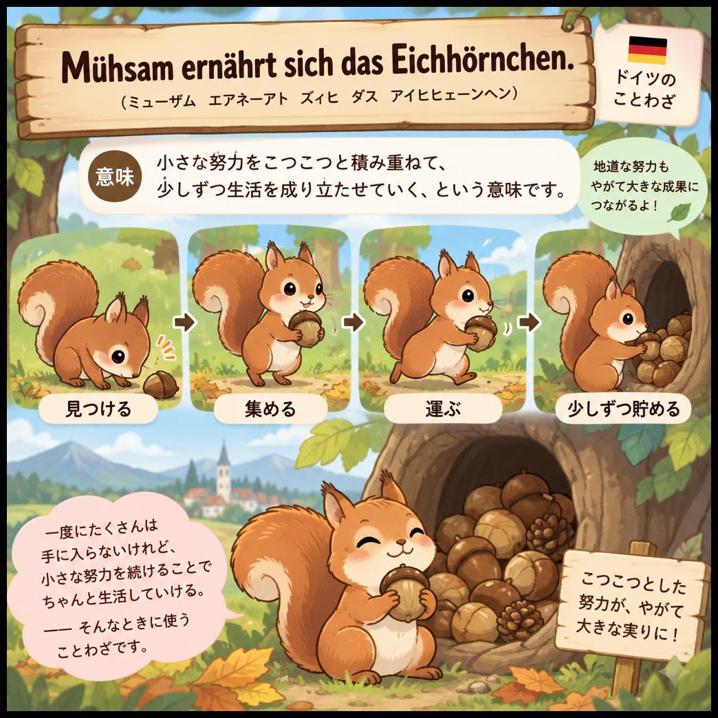 Mühsam ernährt sich das Eichhörnchen.