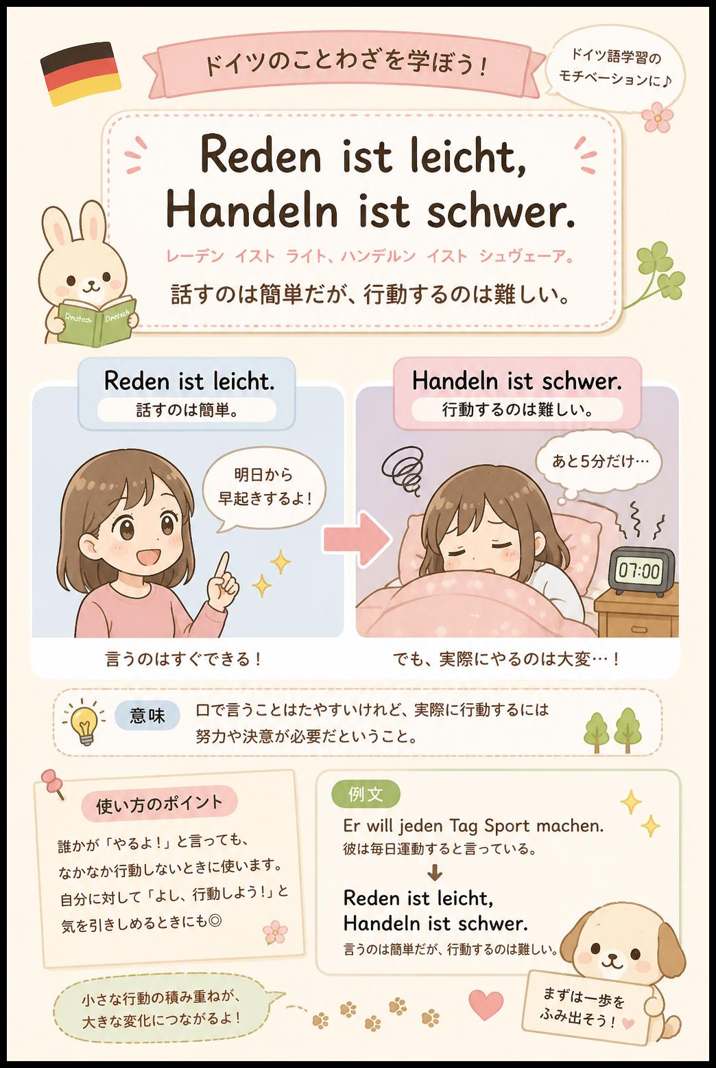 Reden ist leicht, Handeln ist schwer.